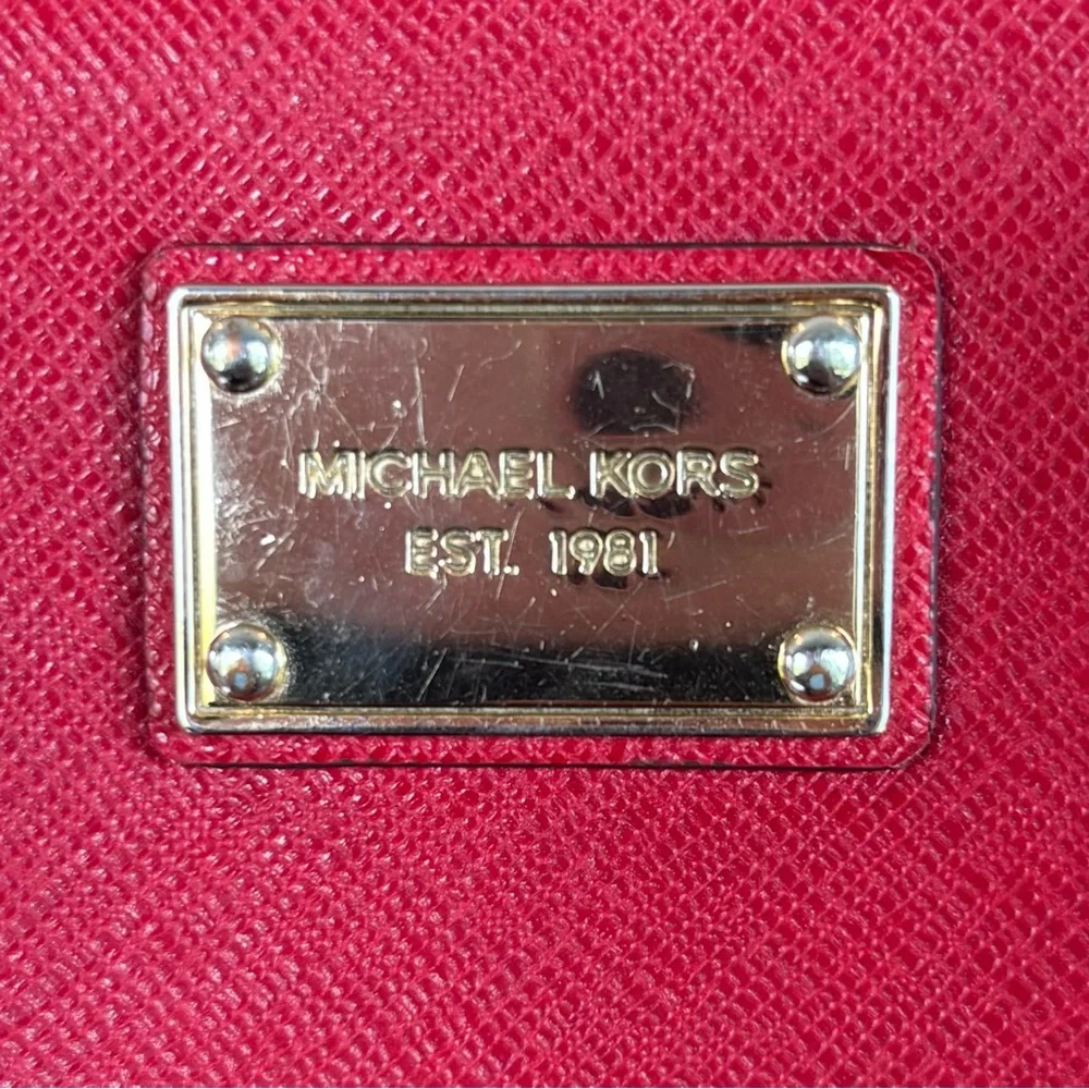 Michael Kors Red Zip Around Wristlet/Wallet
